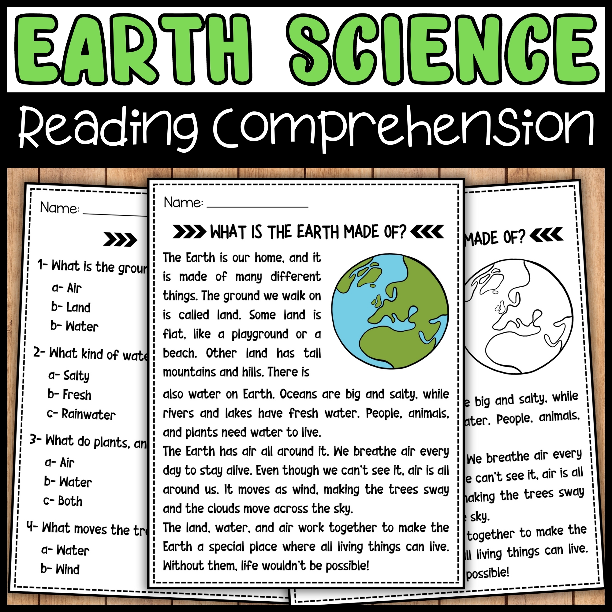 Earth Science Week Reading Comprehension Passage Questions STEM Day Made By Teachers