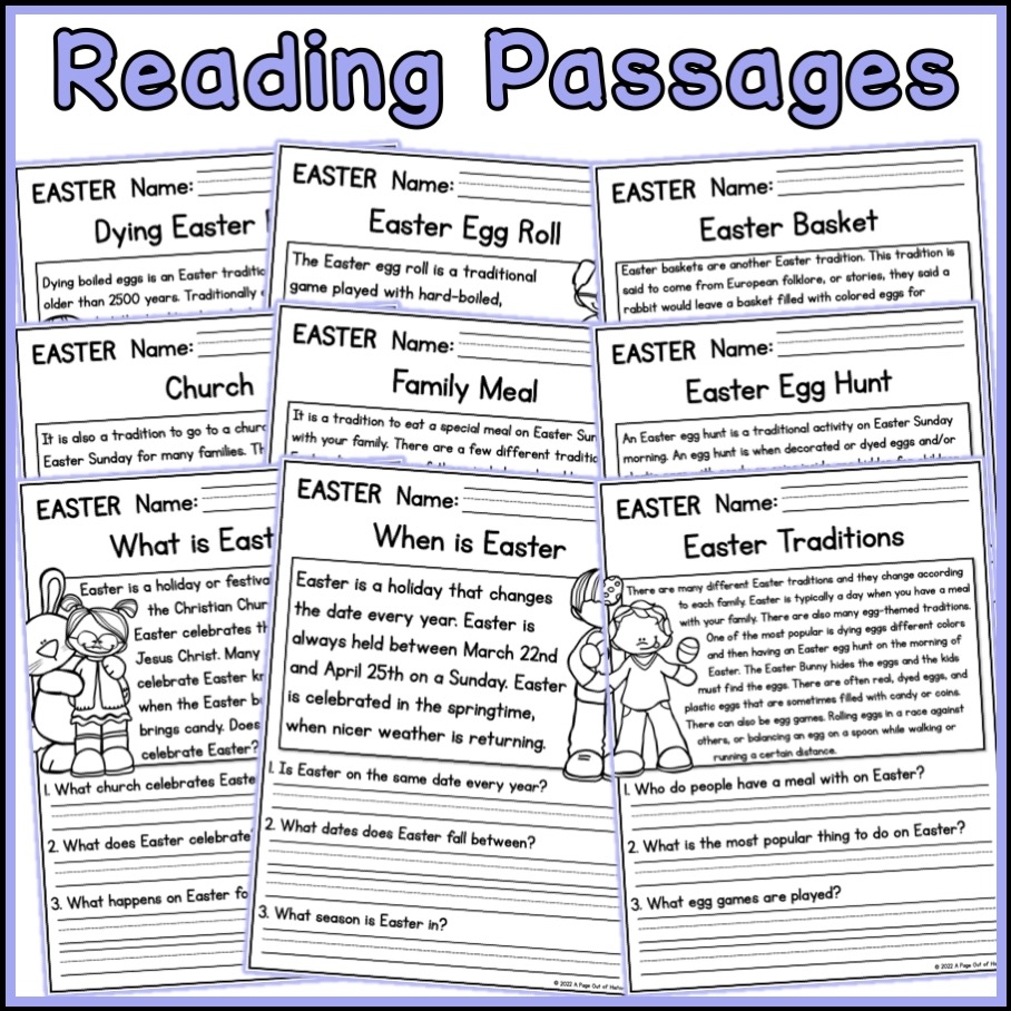 2Nd Grade Easter Reading Comprehension Worksheets