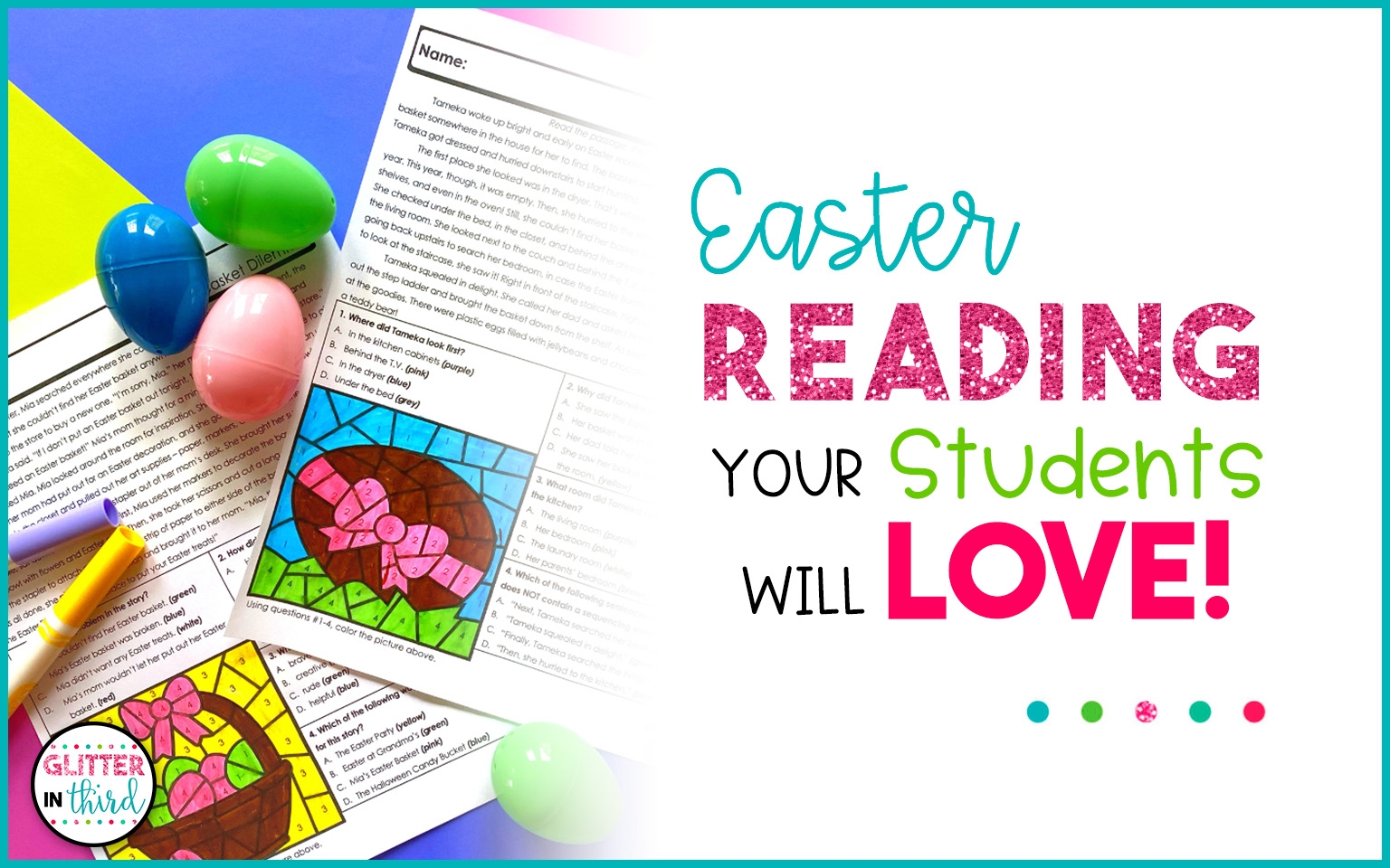 Easter Reading Comprehension Worksheets Your Students Will LOVE Glitter In Third