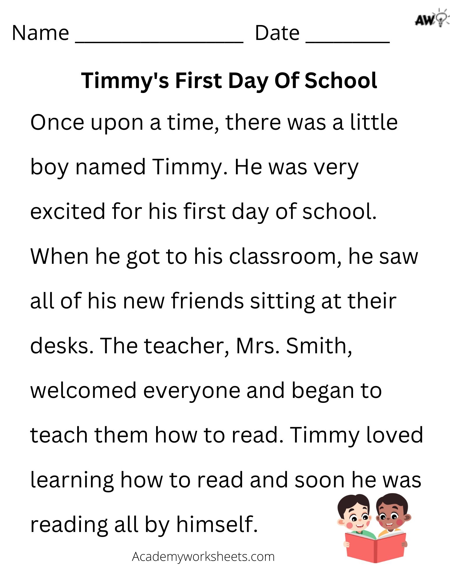 Early Years Reading Comprehension Worksheets