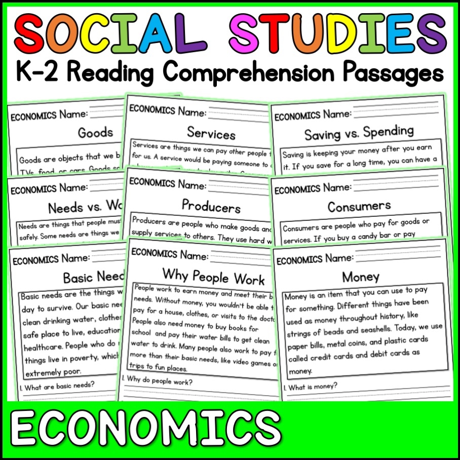 Economics Reading Comprehension Worksheets