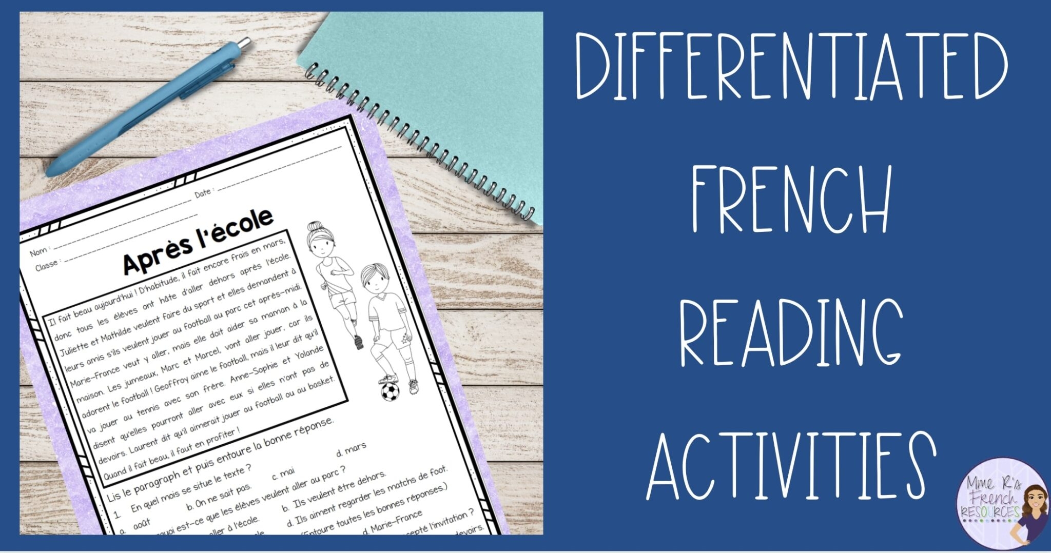 French Reading Comprehension Worksheets Advanced