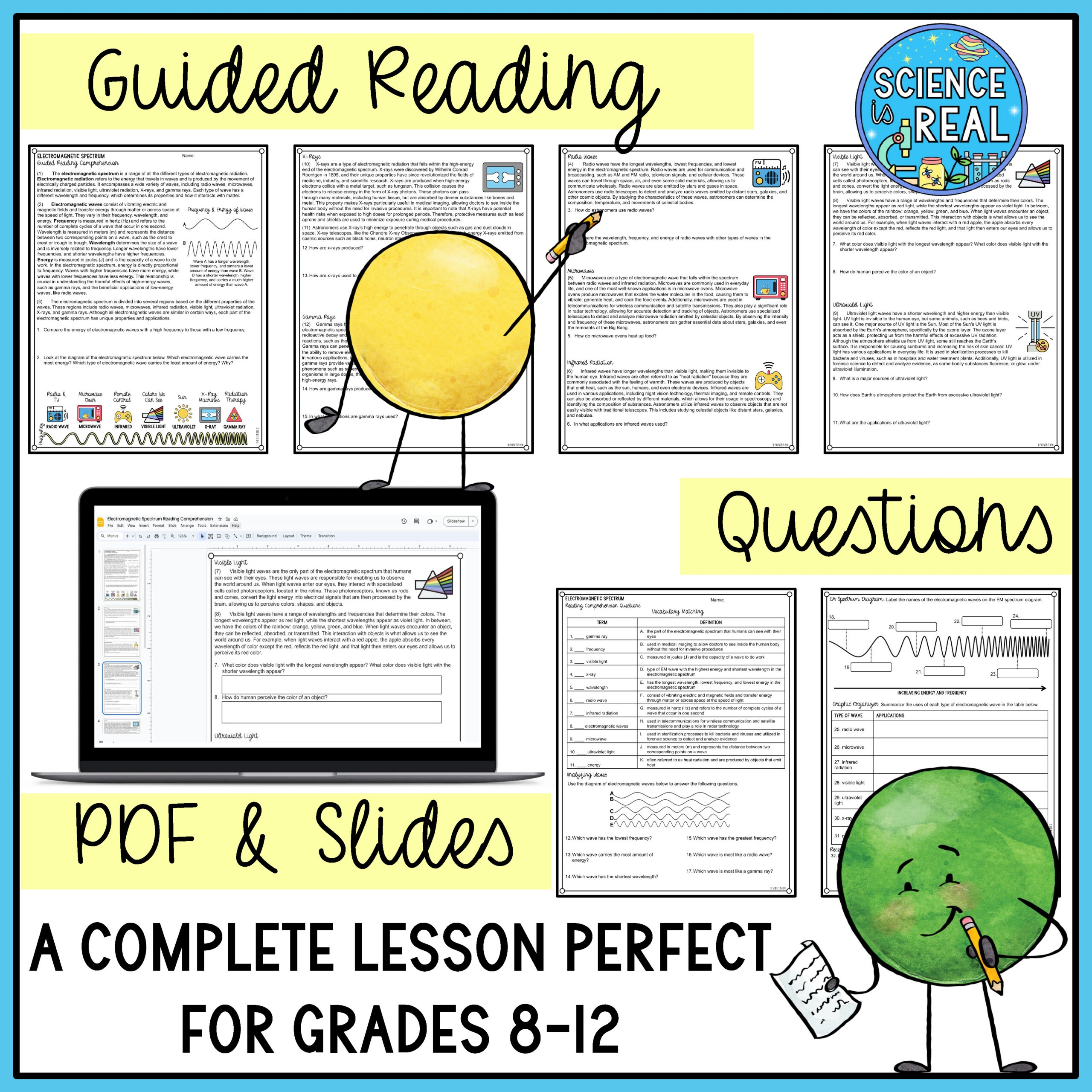 Electromagnetic Spectrum Reading Comprehension Worksheet
