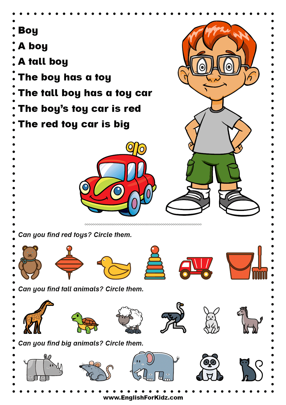 Children Reading Comprehension Worksheets
