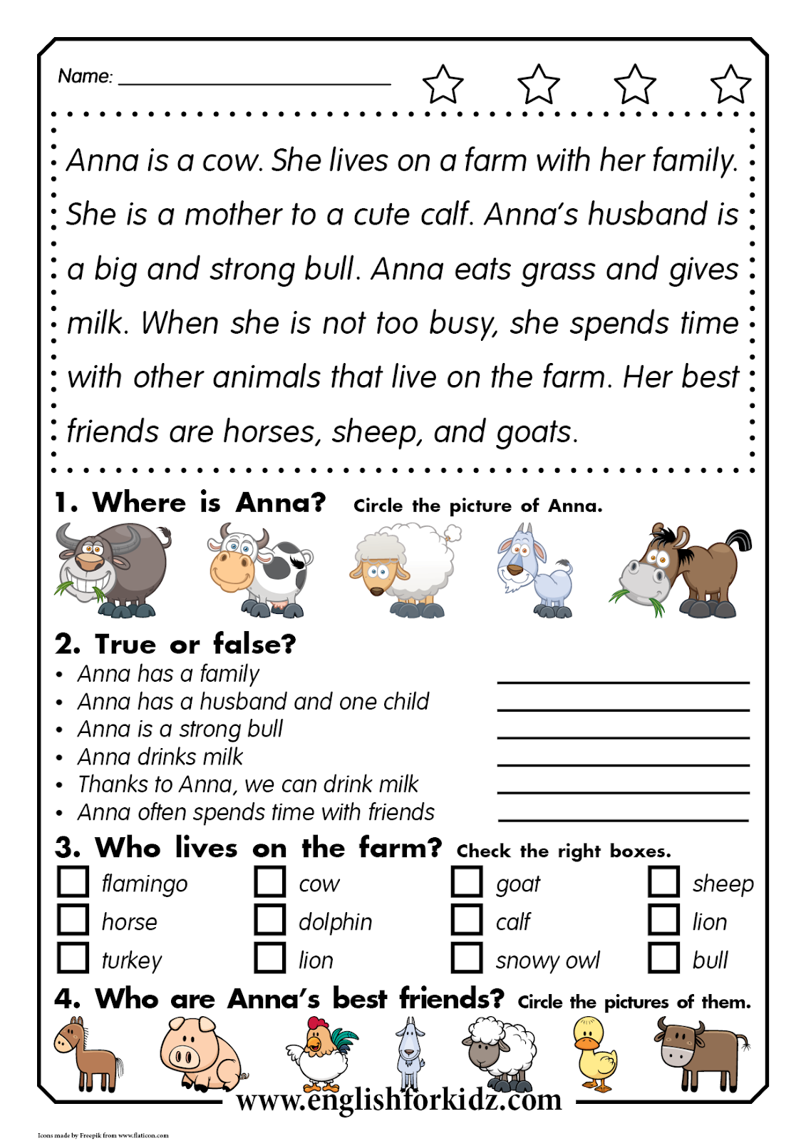 Esl Worksheets Animals Reading Comprehension