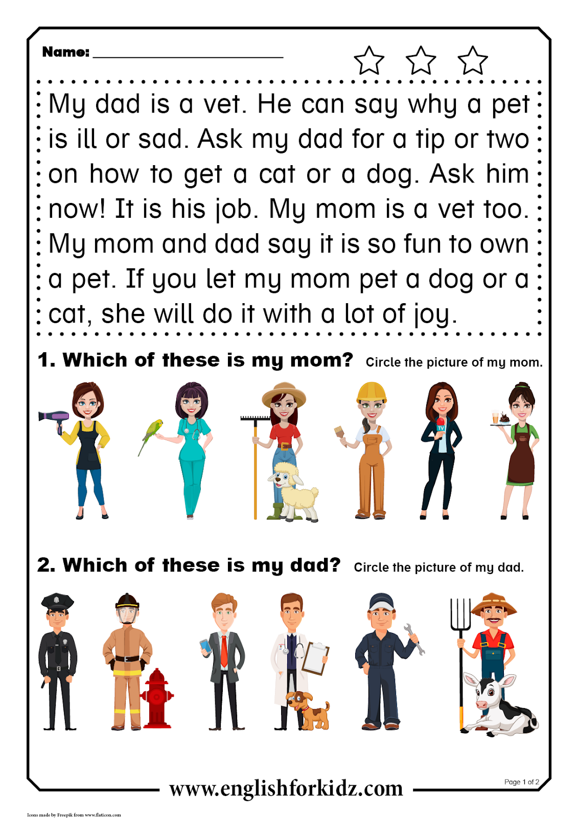 English For Kids Step By Step Reading Comprehension Worksheets Short Word Stories