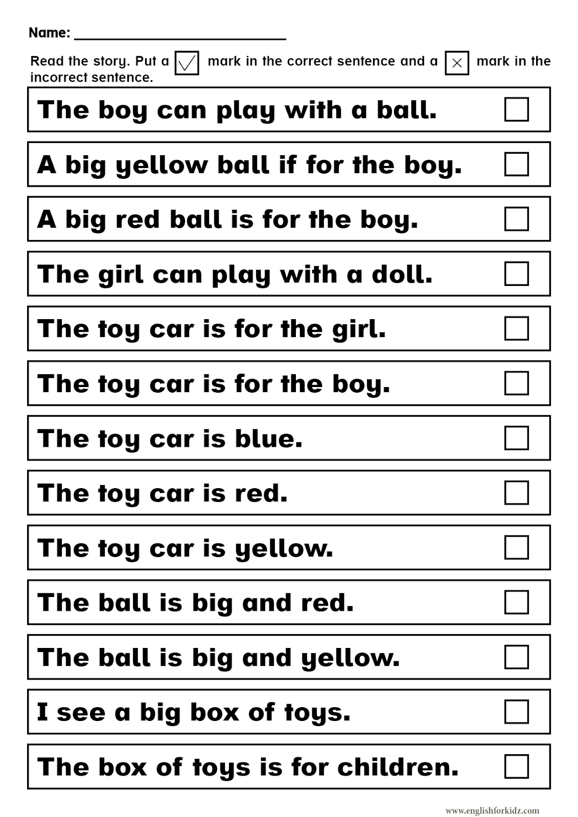 Free Sight Word Reading Comprehension Worksheets