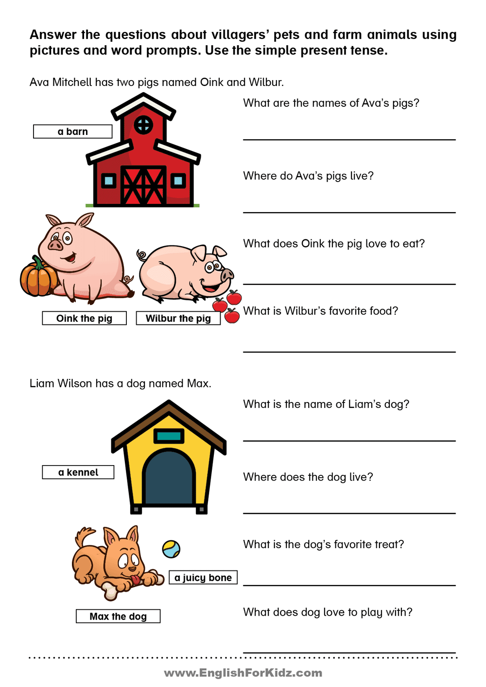 Esl Worksheets Present Simple Reading Comprehension