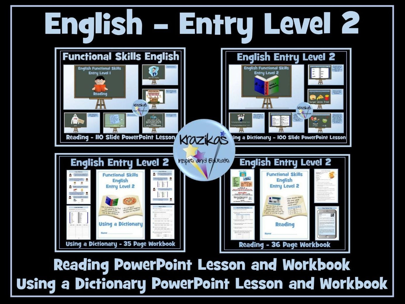 English Functional Skills Entry Level 2 Reading Bundle Teaching Resources