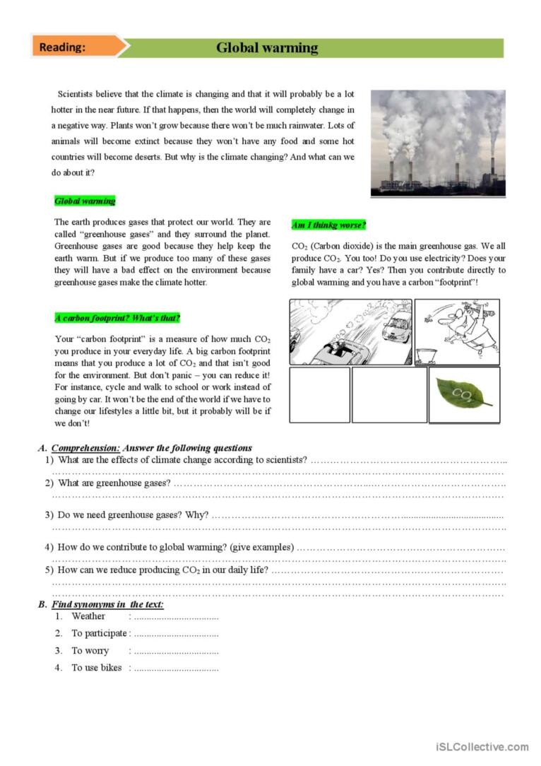 Ecology Reading Comprehension Worksheet High School