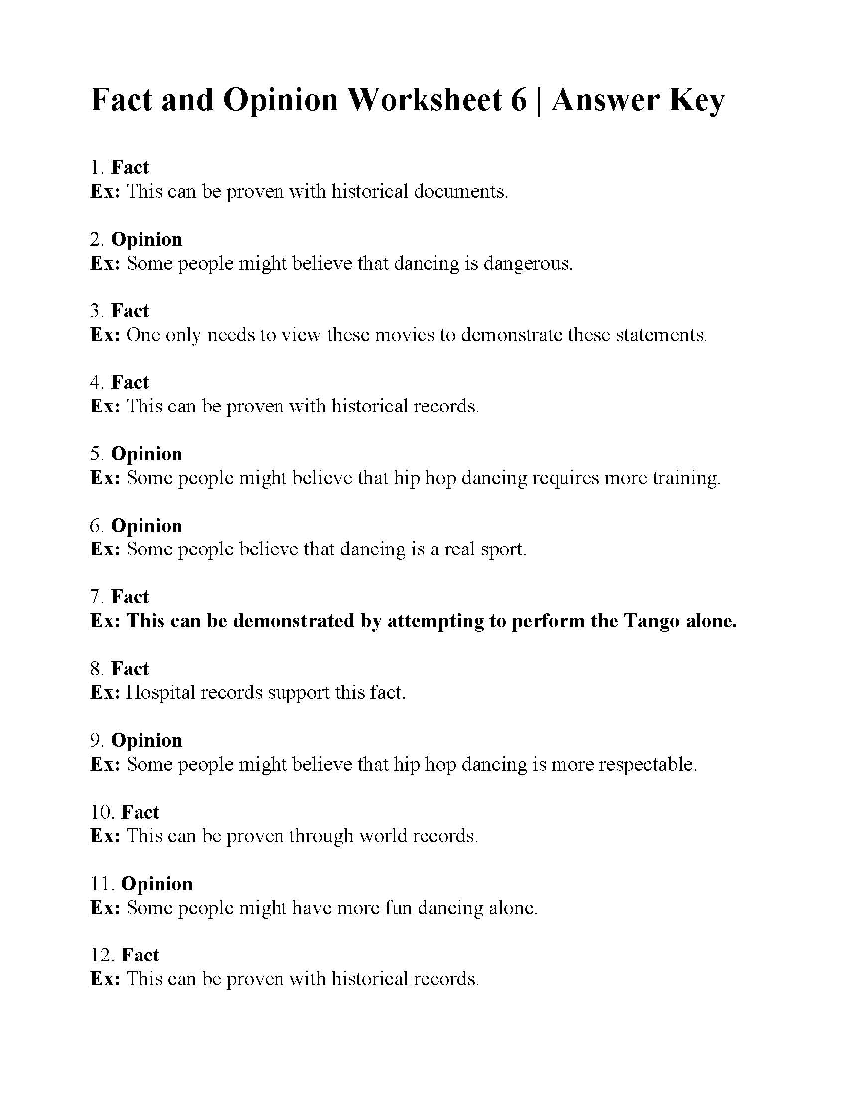 Fact And Opinion Reading Comprehension Worksheets