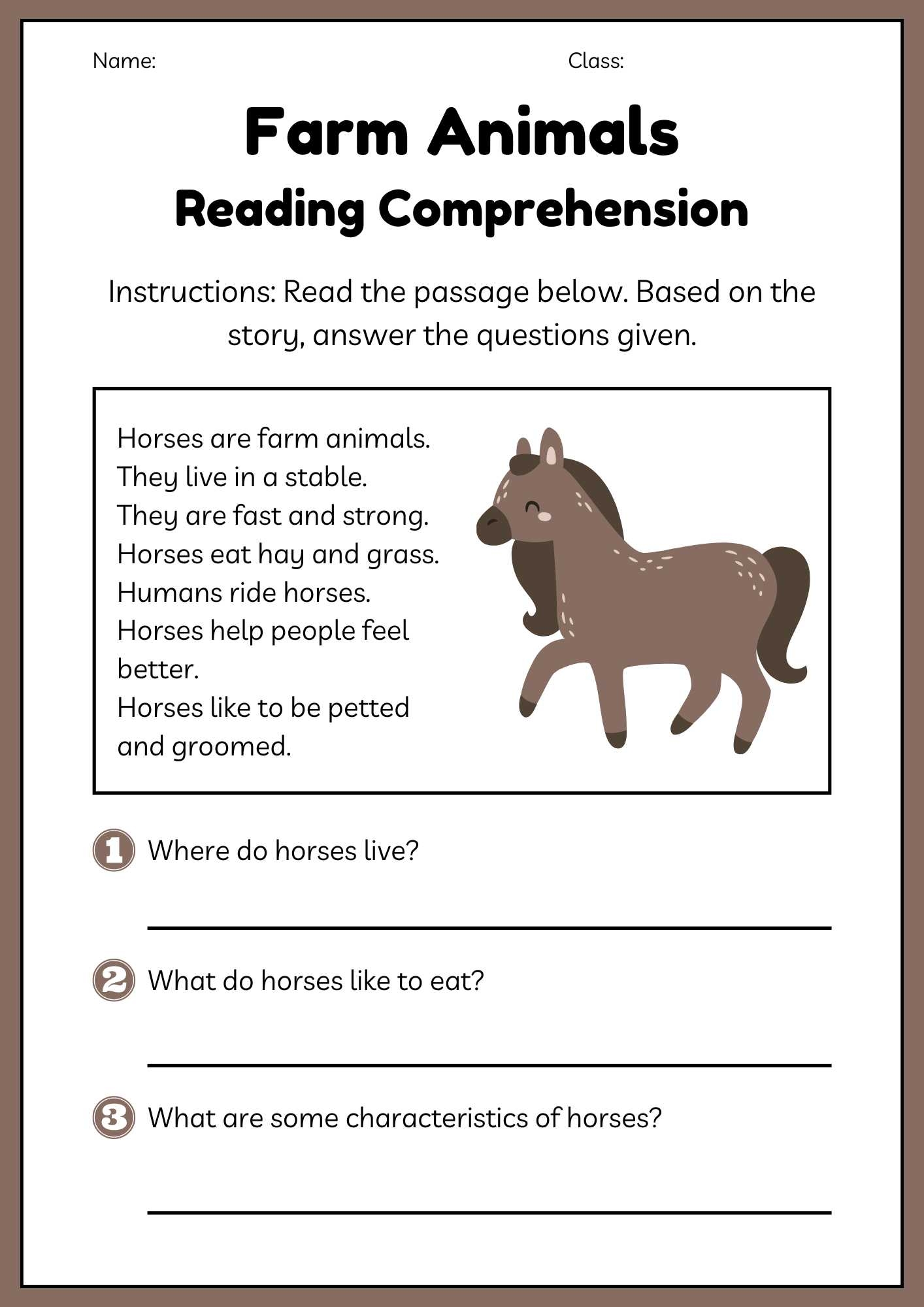 Animal Farm Reading Comprehension Worksheets