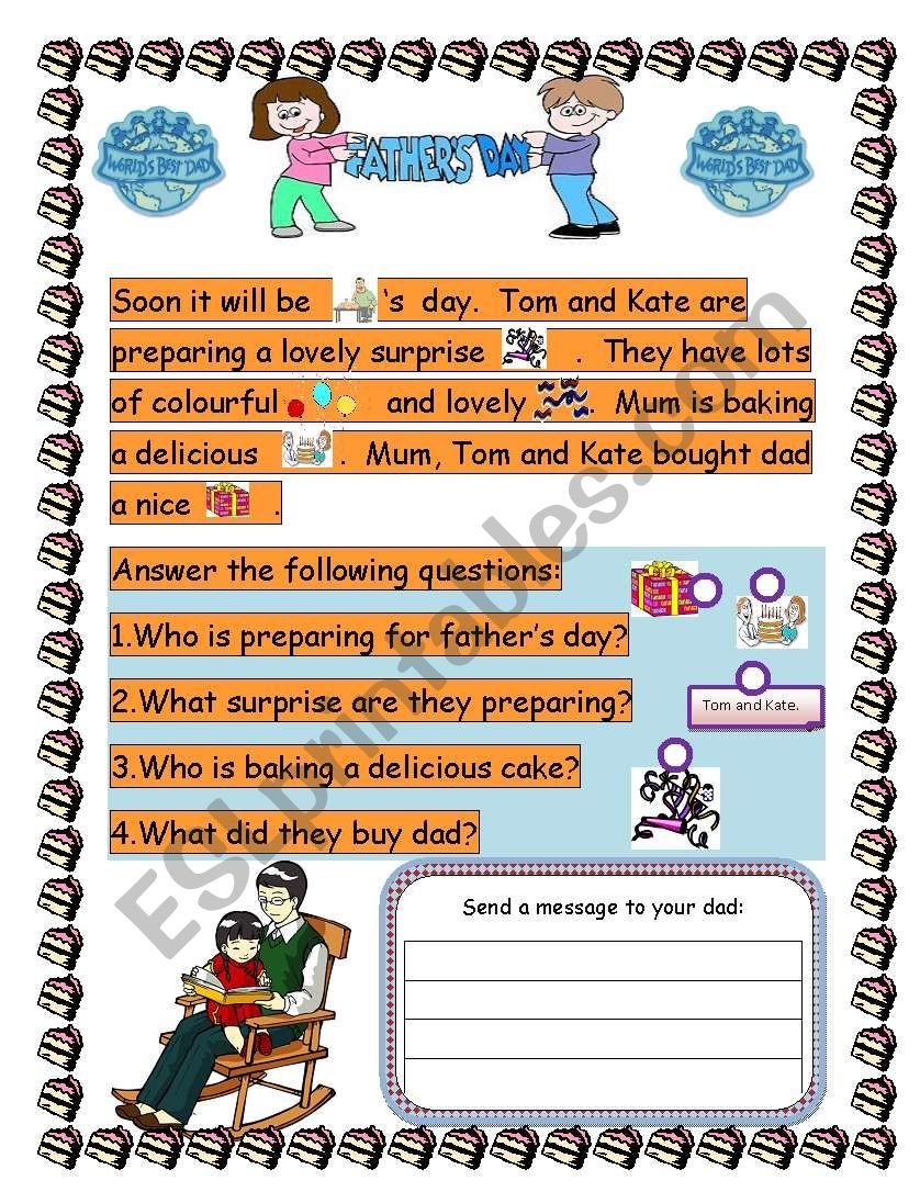 Father s Day Reading And Writing Sheet ESL Worksheet By Carme Sammut