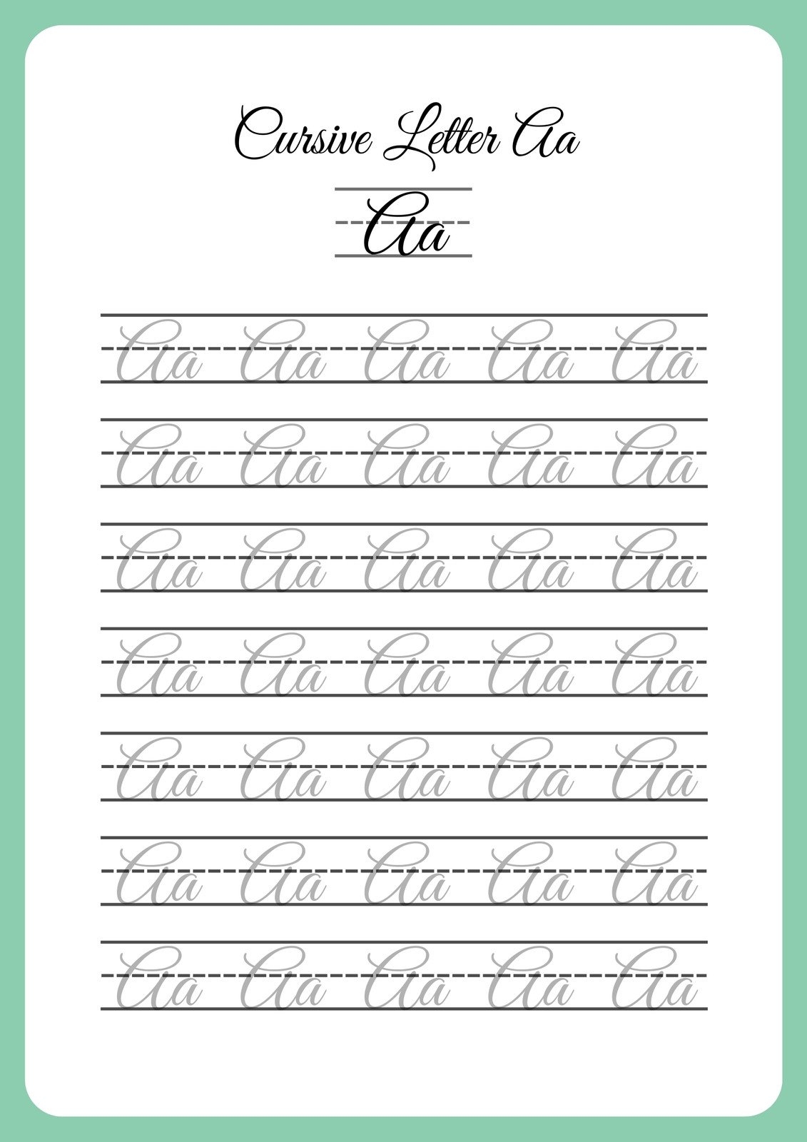 Alphabet Cursive Worksheets Free Printable