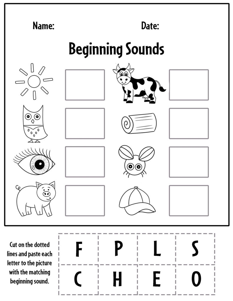Free Printable Beginning Sounds Worksheets