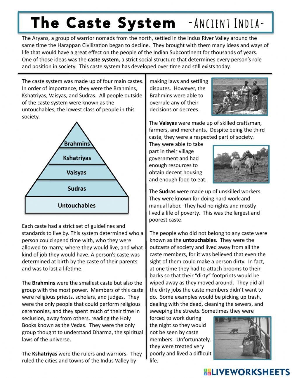 Free Caste System Worksheet Download Free Caste System Worksheet Png Images Free Worksheets On Clipart Library