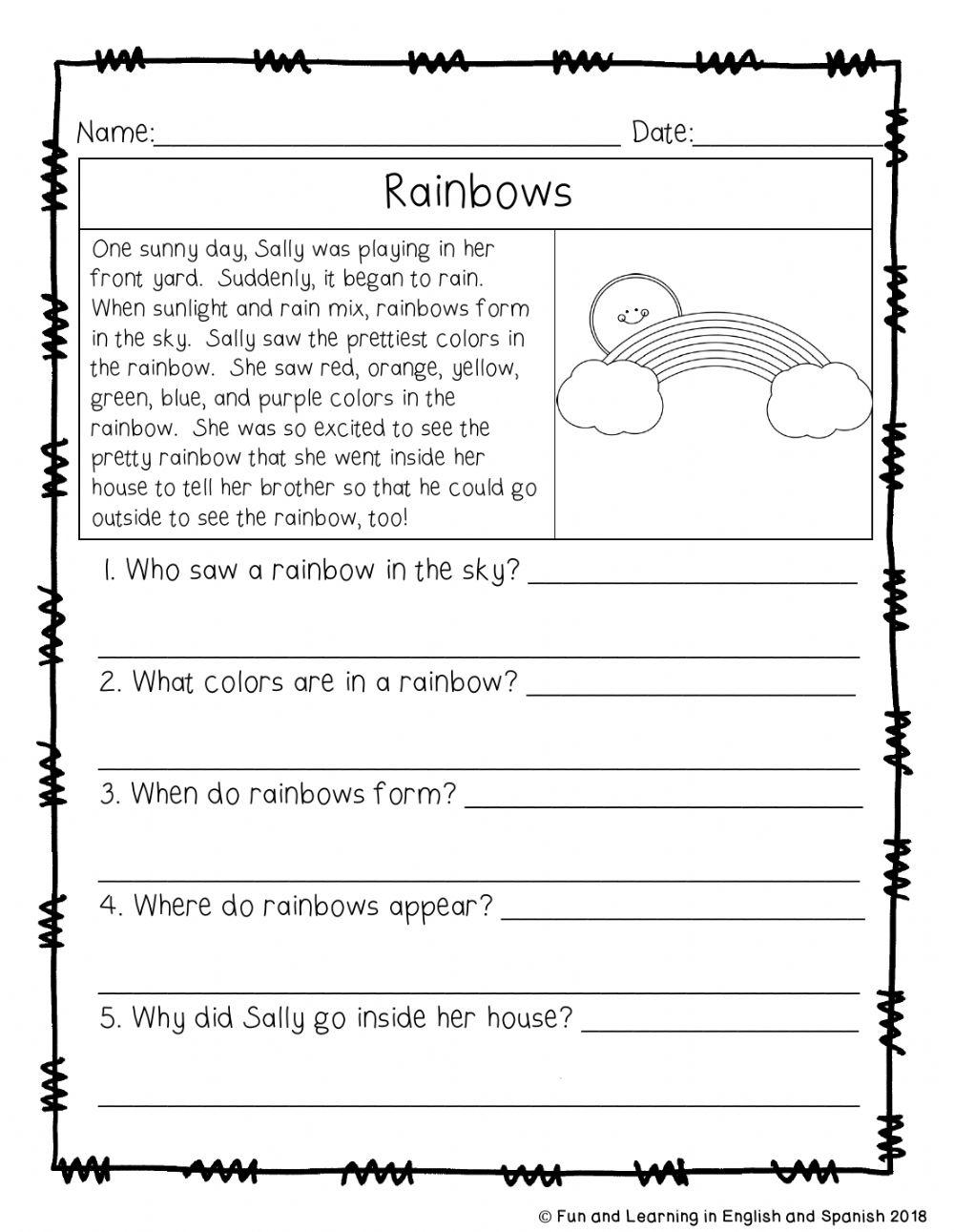 Free Reading Comprehension Worksheets Ks2