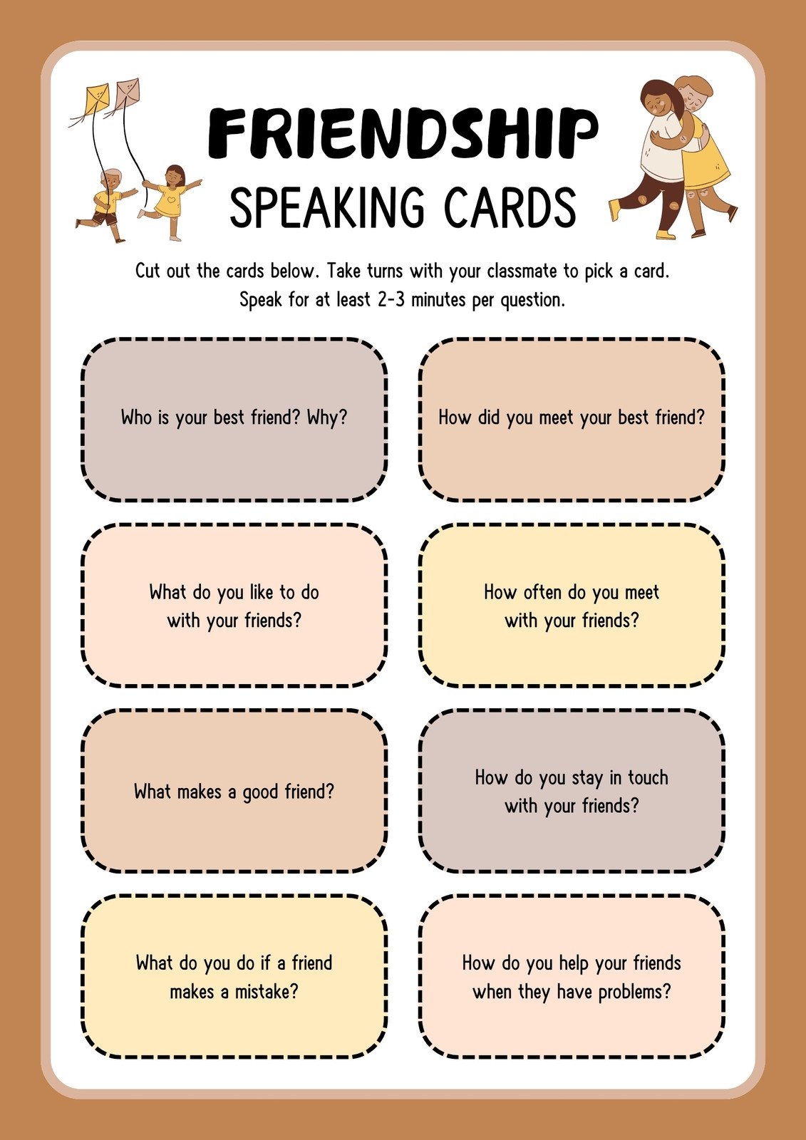 Free Printable Friendship Worksheets Pdf
