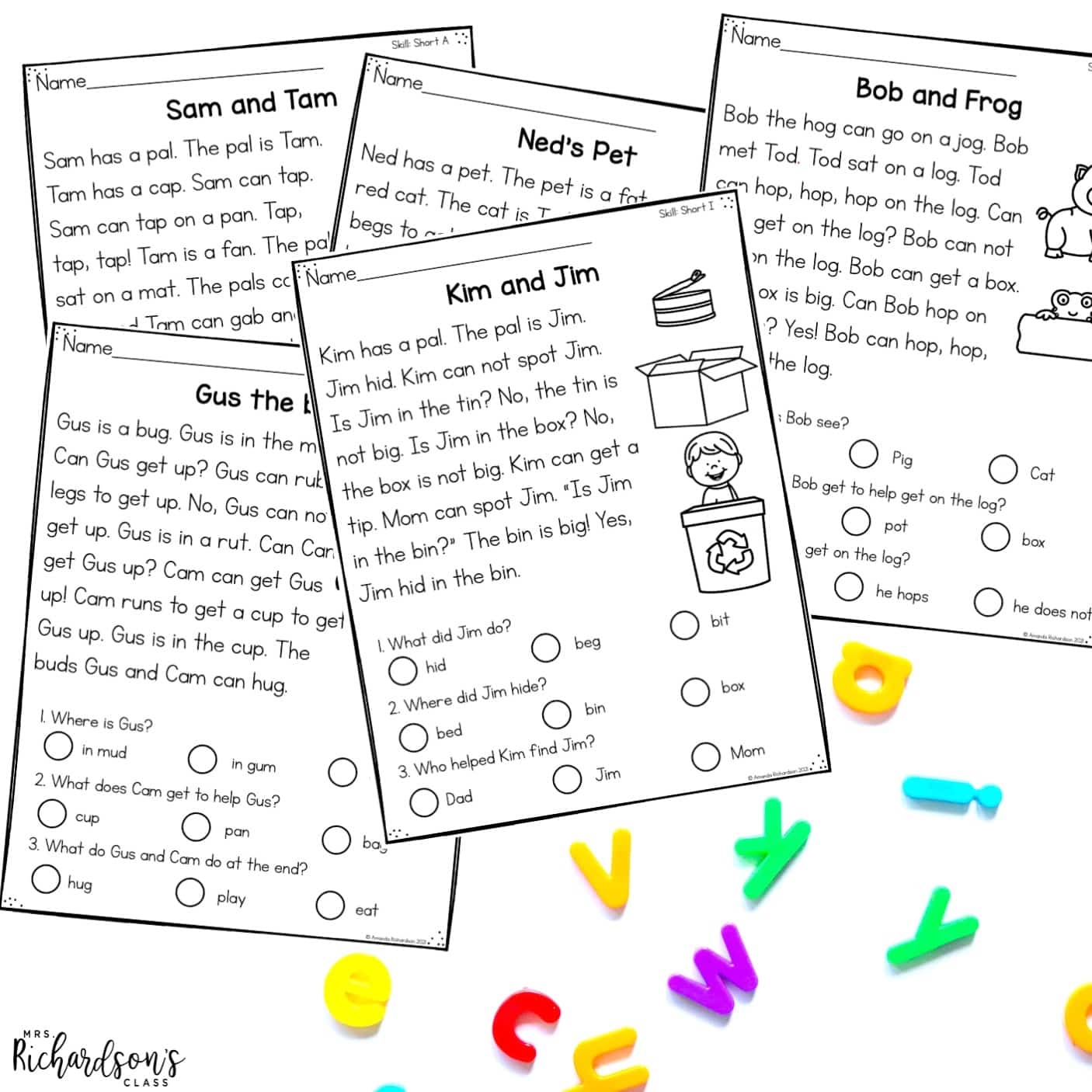 Decodable Reading Comprehension Worksheets