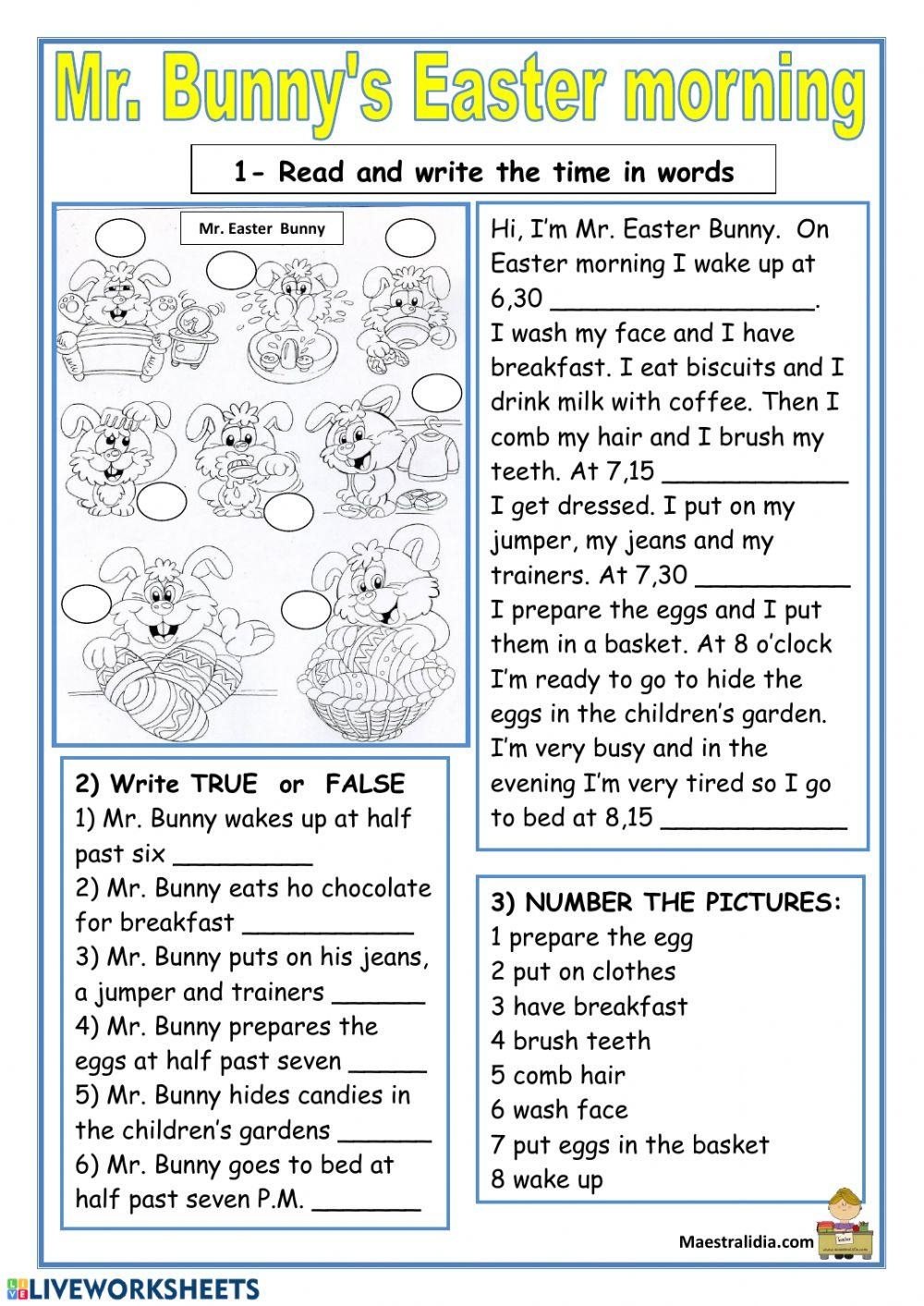 Easter Reading Comprehension Worksheets Ks2