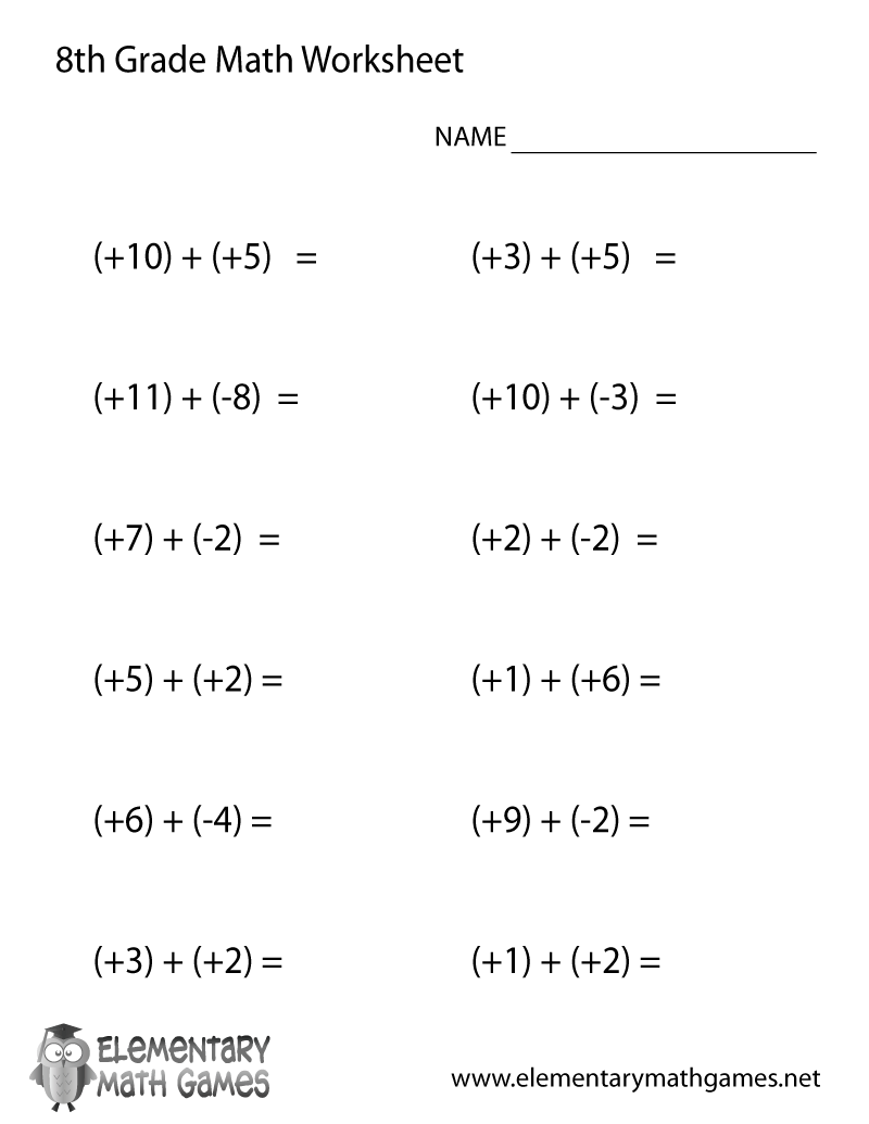 Free Printable Worksheets For 8Th Graders
