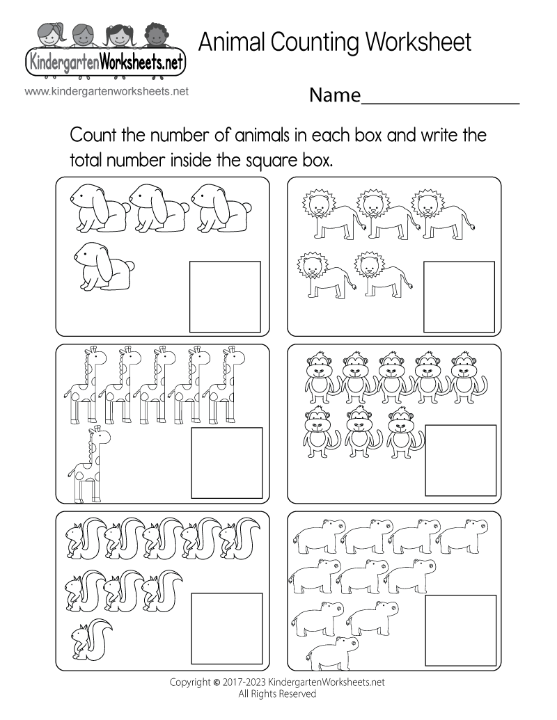 Kindergarten Counting Worksheets Free Printable
