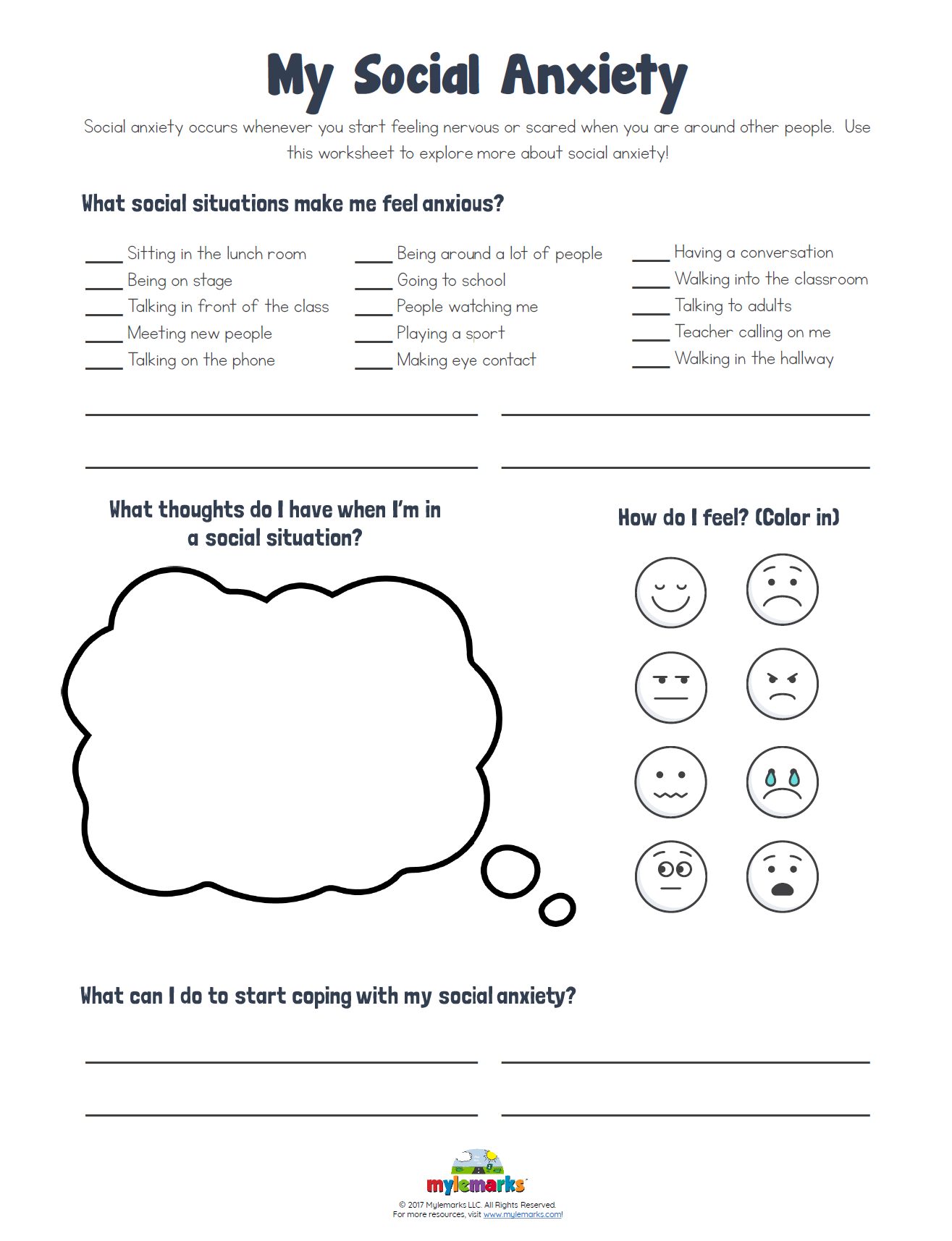 Free Printable Anxiety Worksheets
