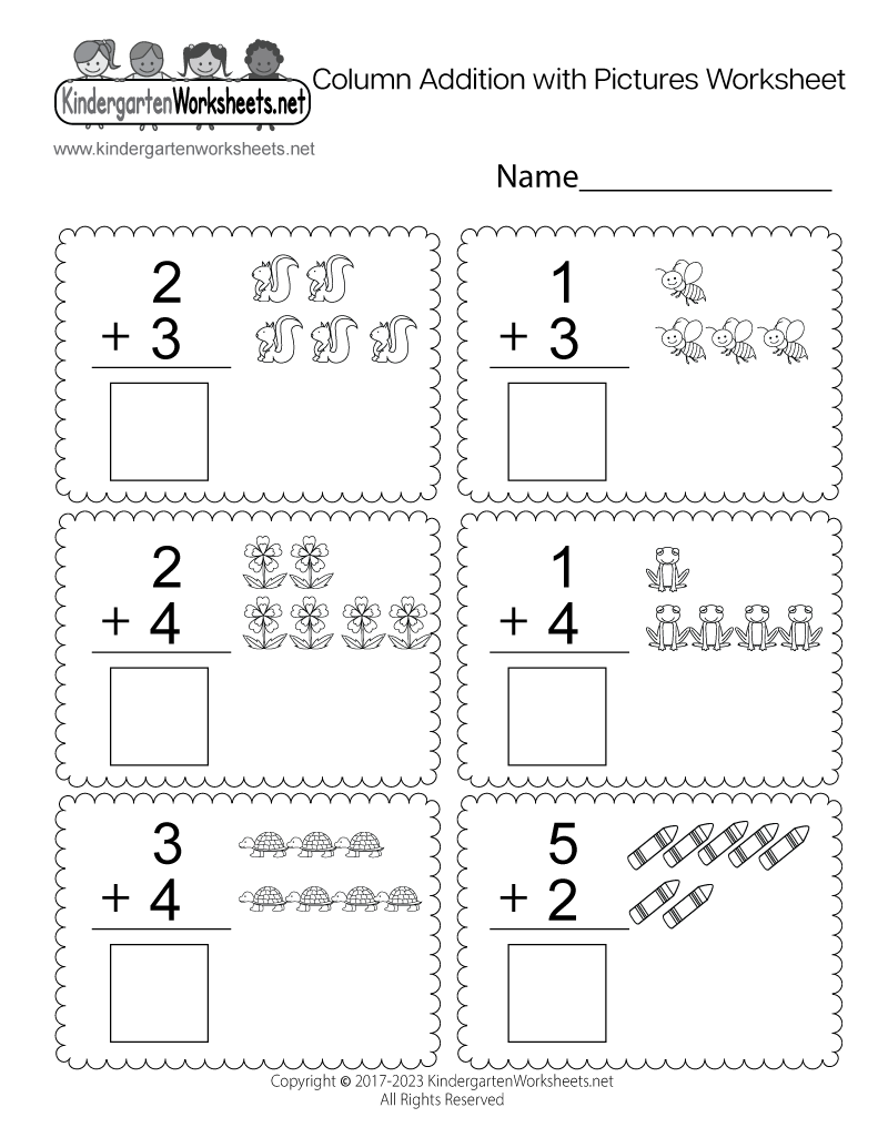 Free Printable Column Addition With Pictures Worksheet Free Printable Column Addition With Pictures Worksheet