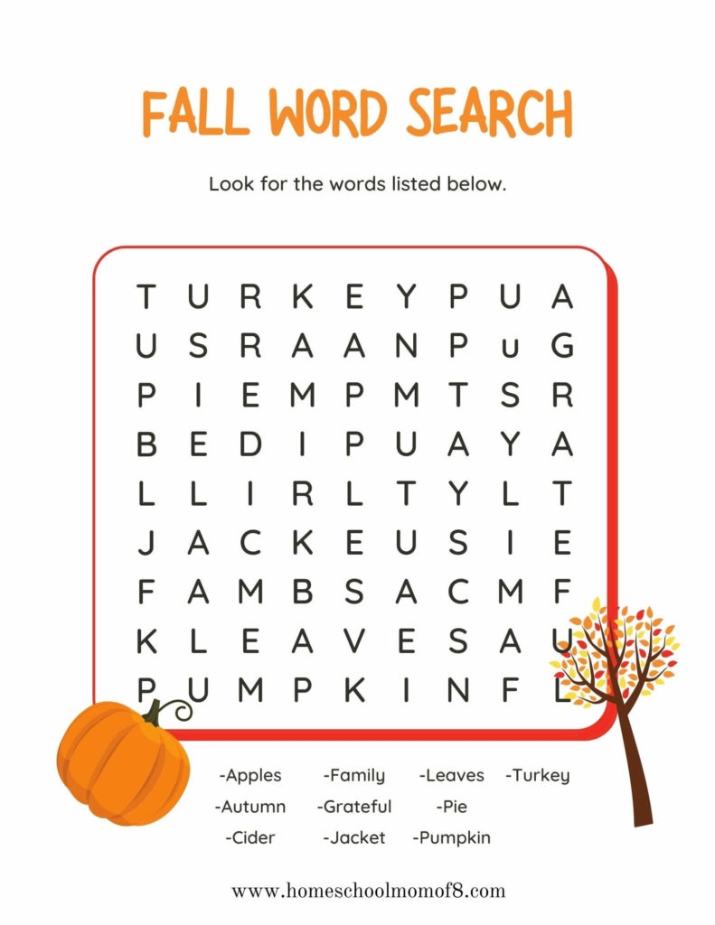 Free Printable Fall Worksheets