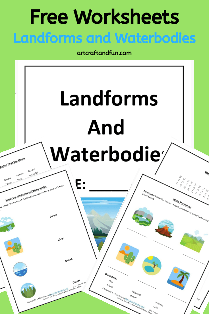 Landform Matching Worksheets Free Printable Landform Matching Worksheets Free Printable