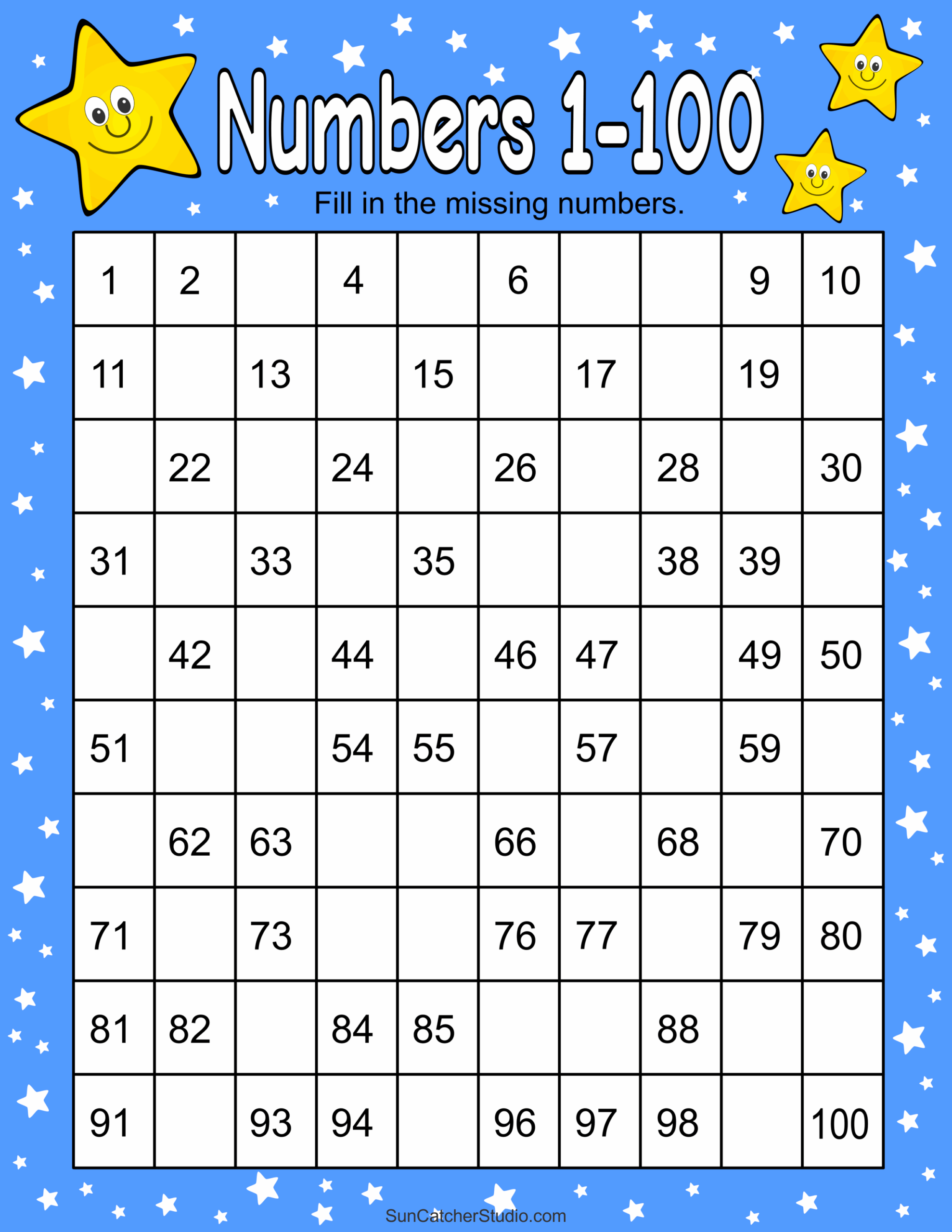 Free Printable Numbers 1 100 Worksheets For Kids PDFs Worksheets Library