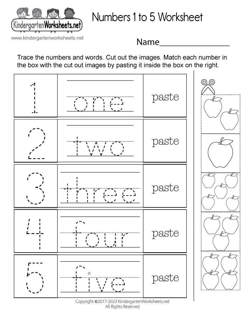 Free Printable Numbers Worksheets For Kindergarten