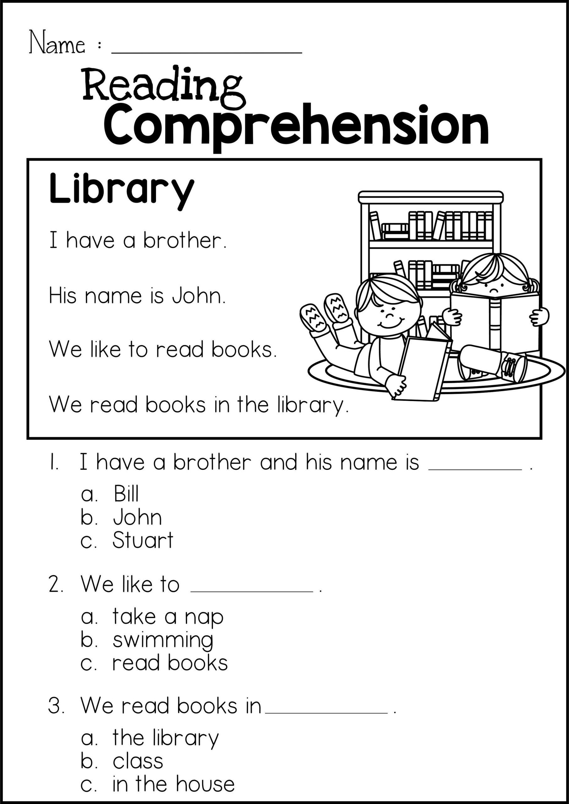 Books Reading Comprehension Worksheet