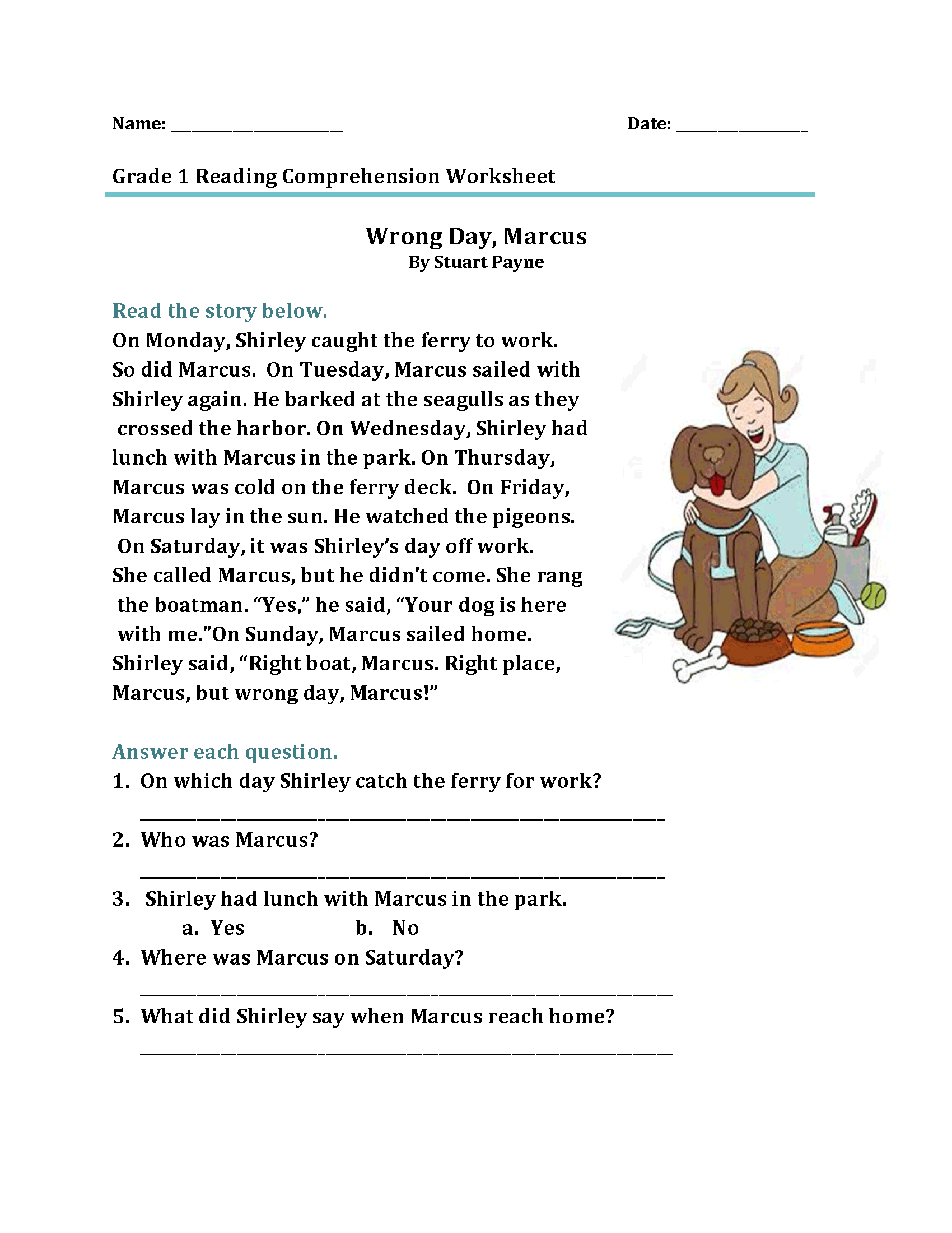 Free Printable Reading Comprehension Worksheets Ks1