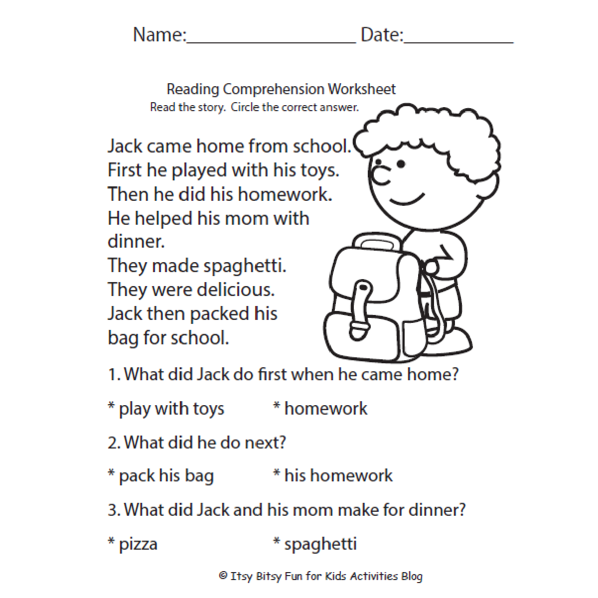 Free Ks1 Reading Comprehension Worksheets