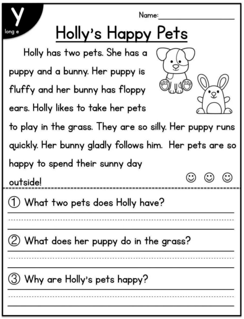 Free Printable Beginning Reading Comprehension Worksheets