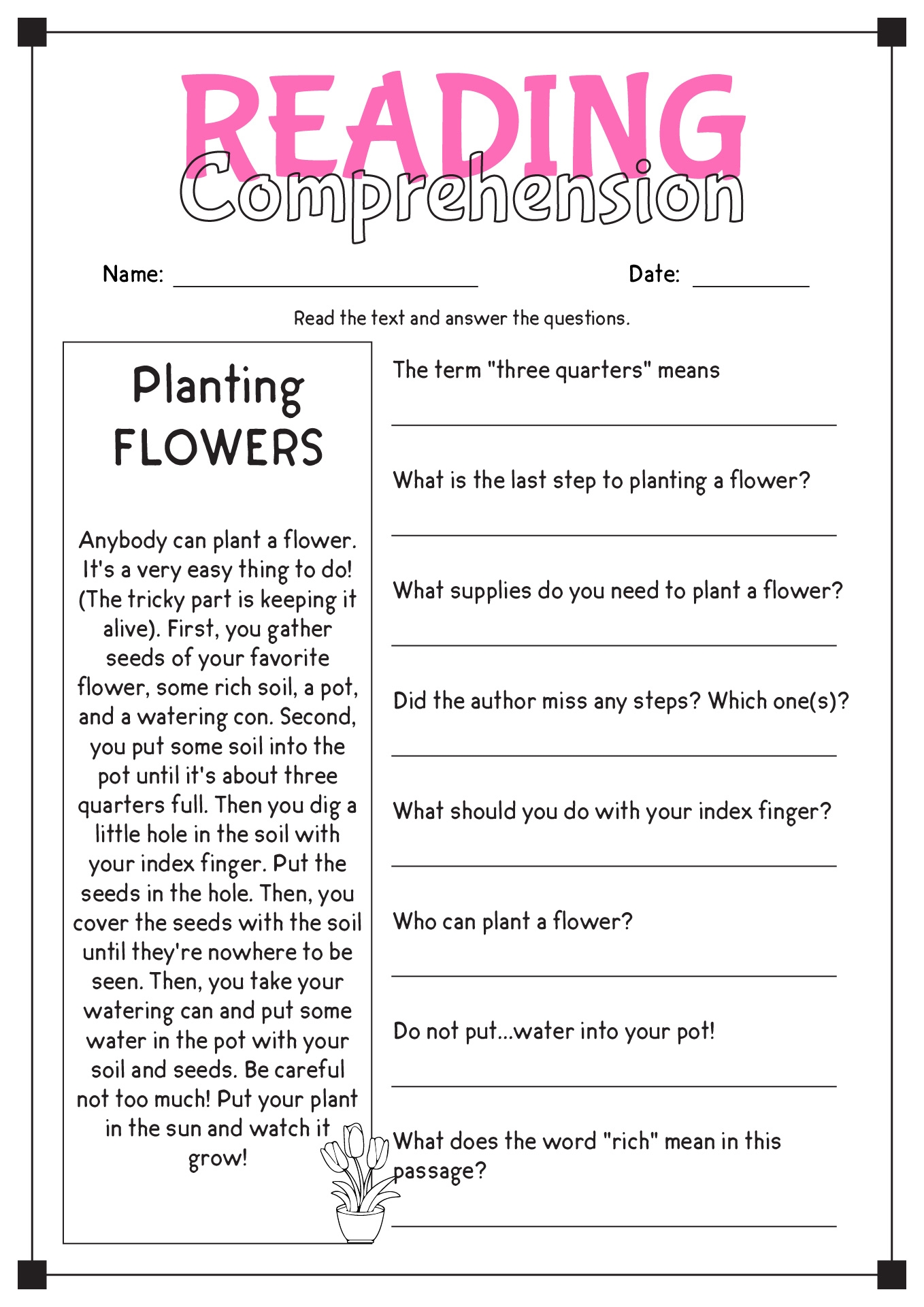 FREE Simplified Reading Comprehension Worksheets Worksheets Library