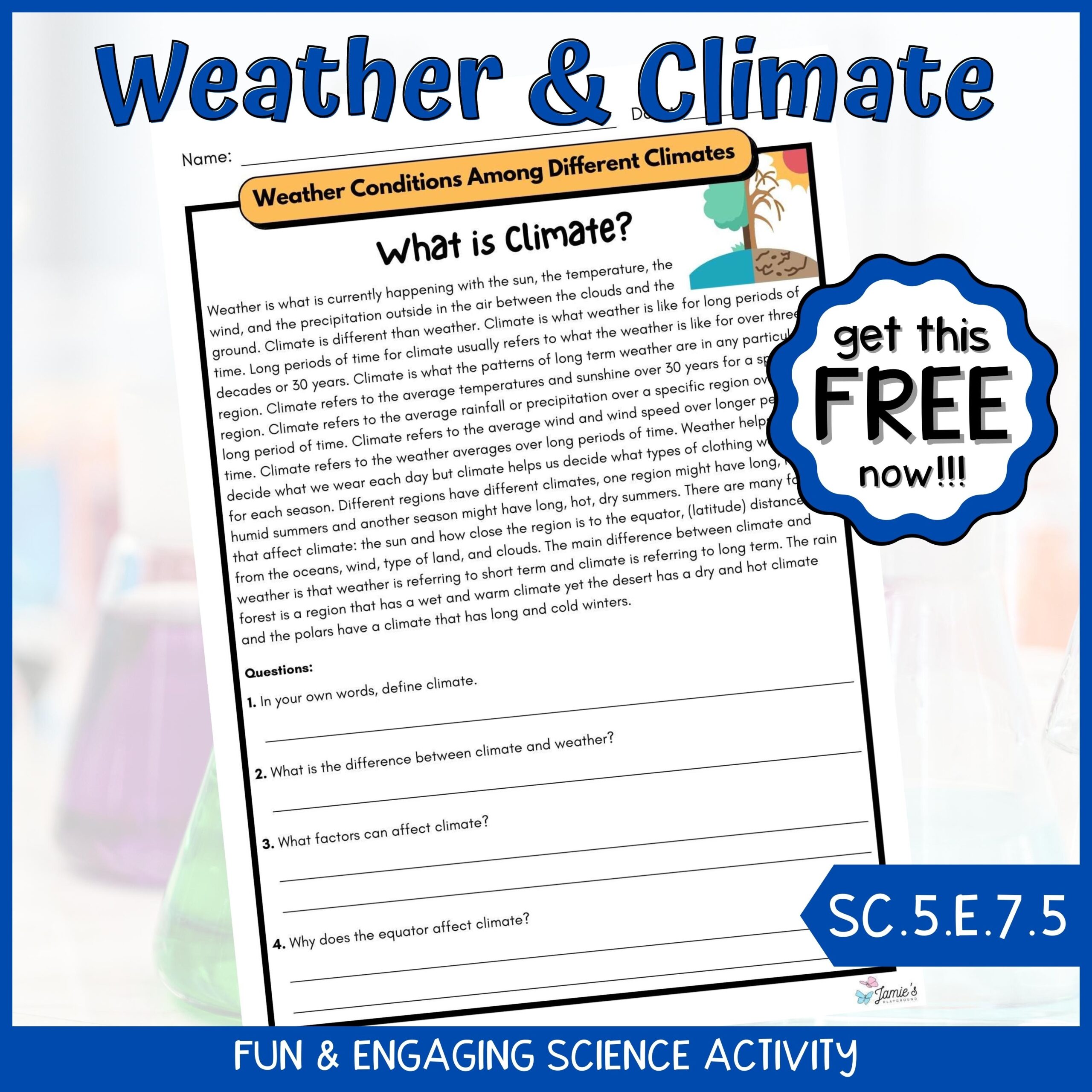 Climate Reading Comprehension Worksheets