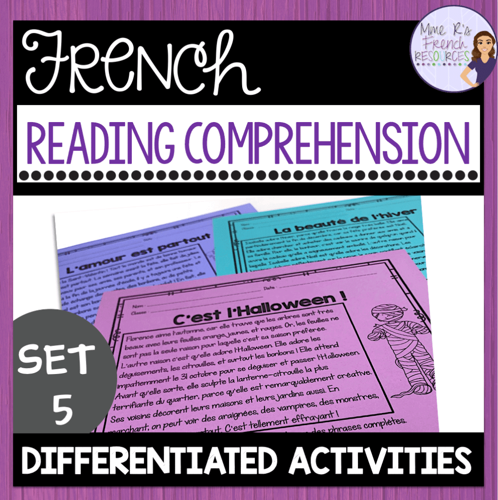 French Reading Comprehension Mme R s French Resources