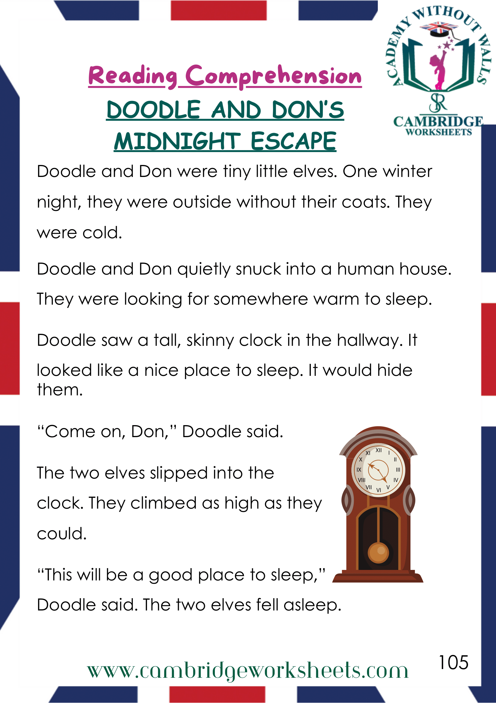 Grade 1 Reading Comprehension Pack Cambridge Work Sheets