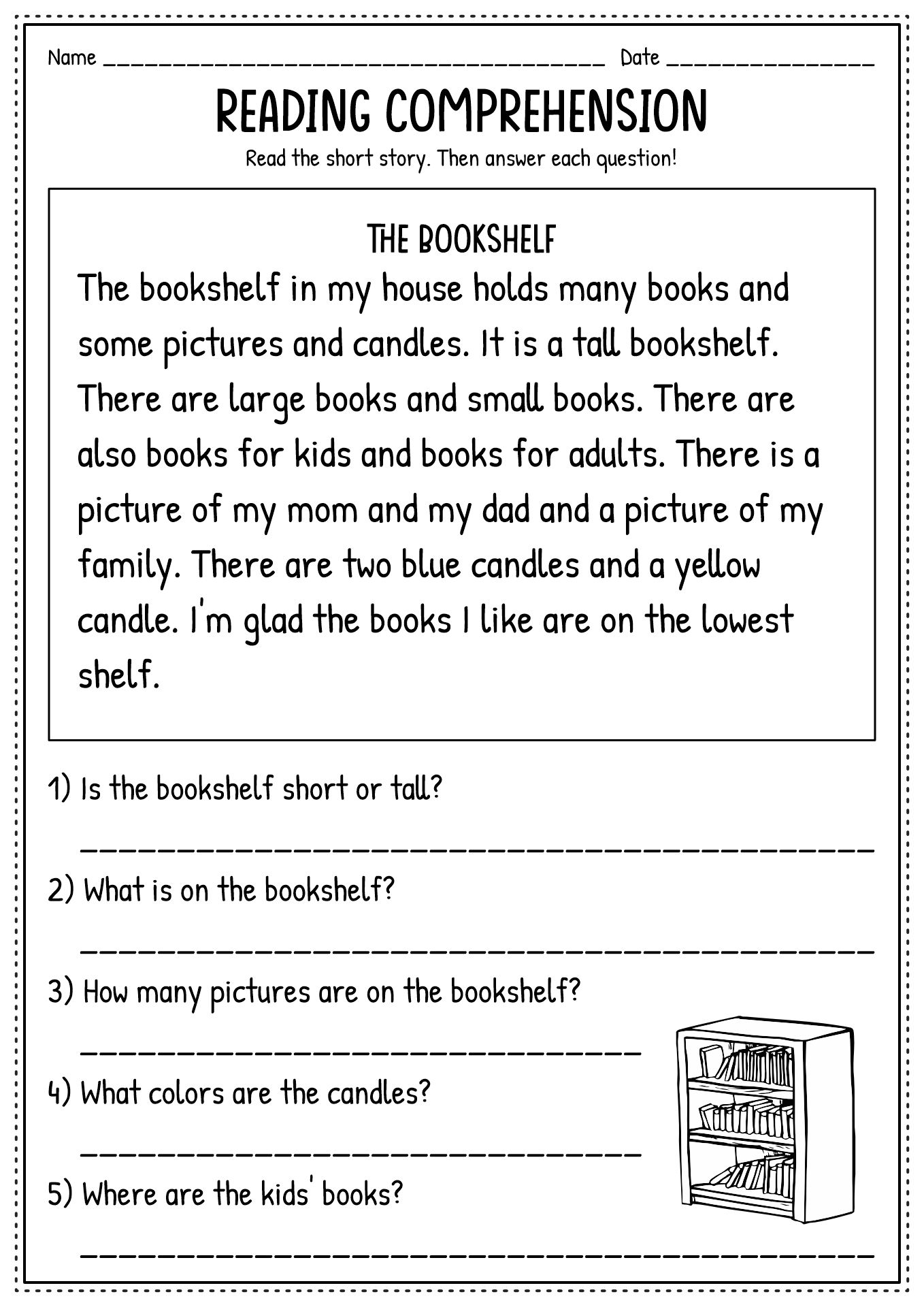 2Nd Grade Printable Worksheets Reading Comprehension