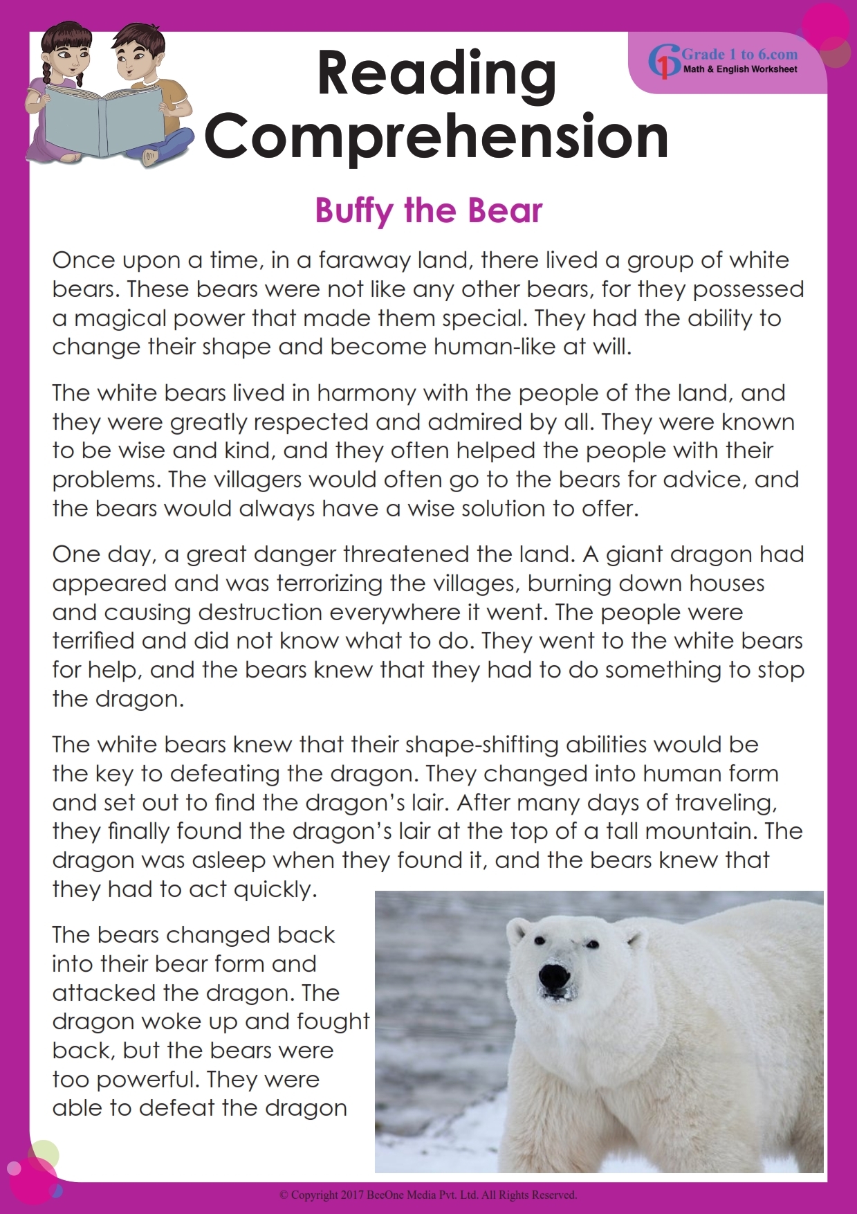 4Th Grade English Reading Comprehension Worksheet