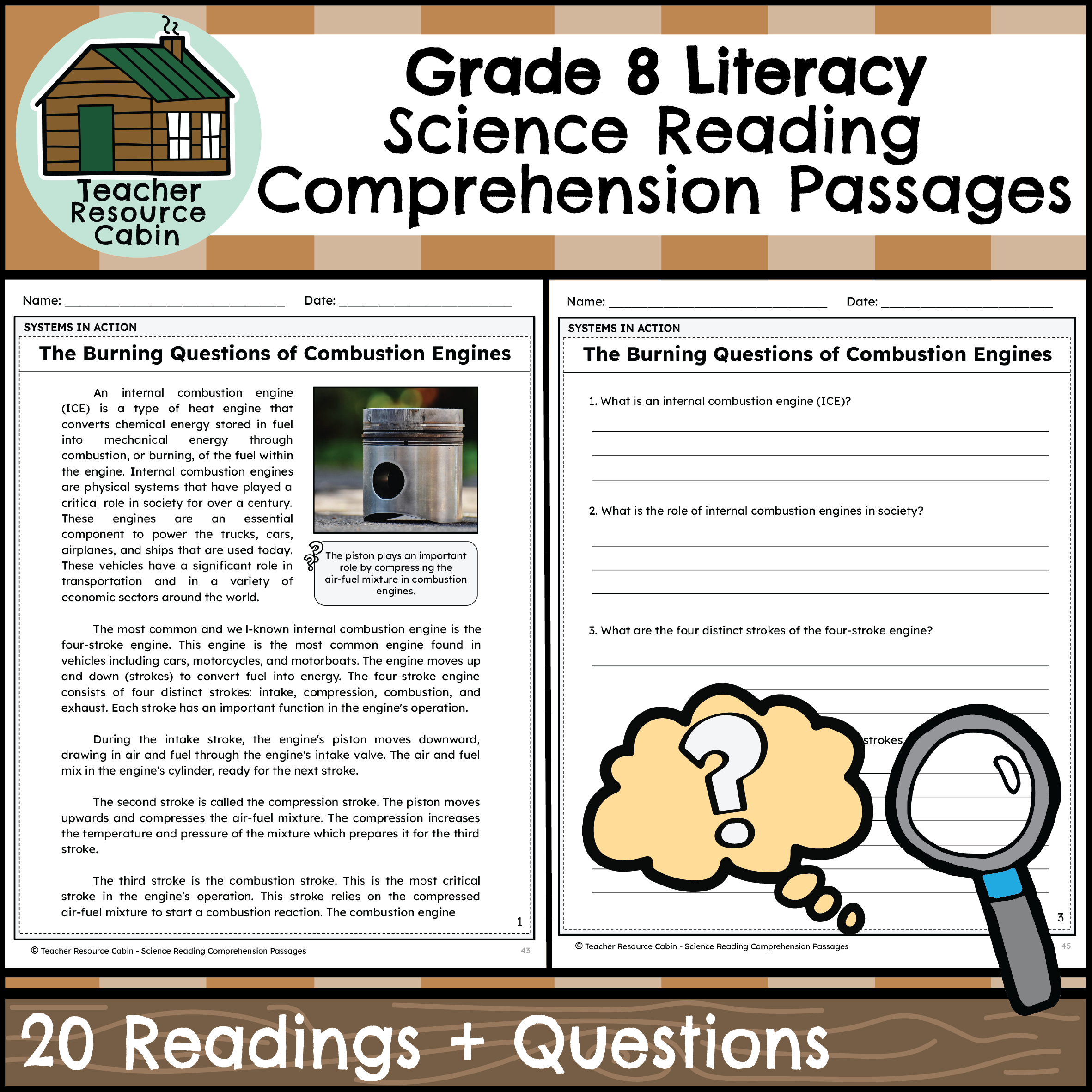 Grade 8 Science Reading Comprehension Passages And Questions Teacher Resource Cabin