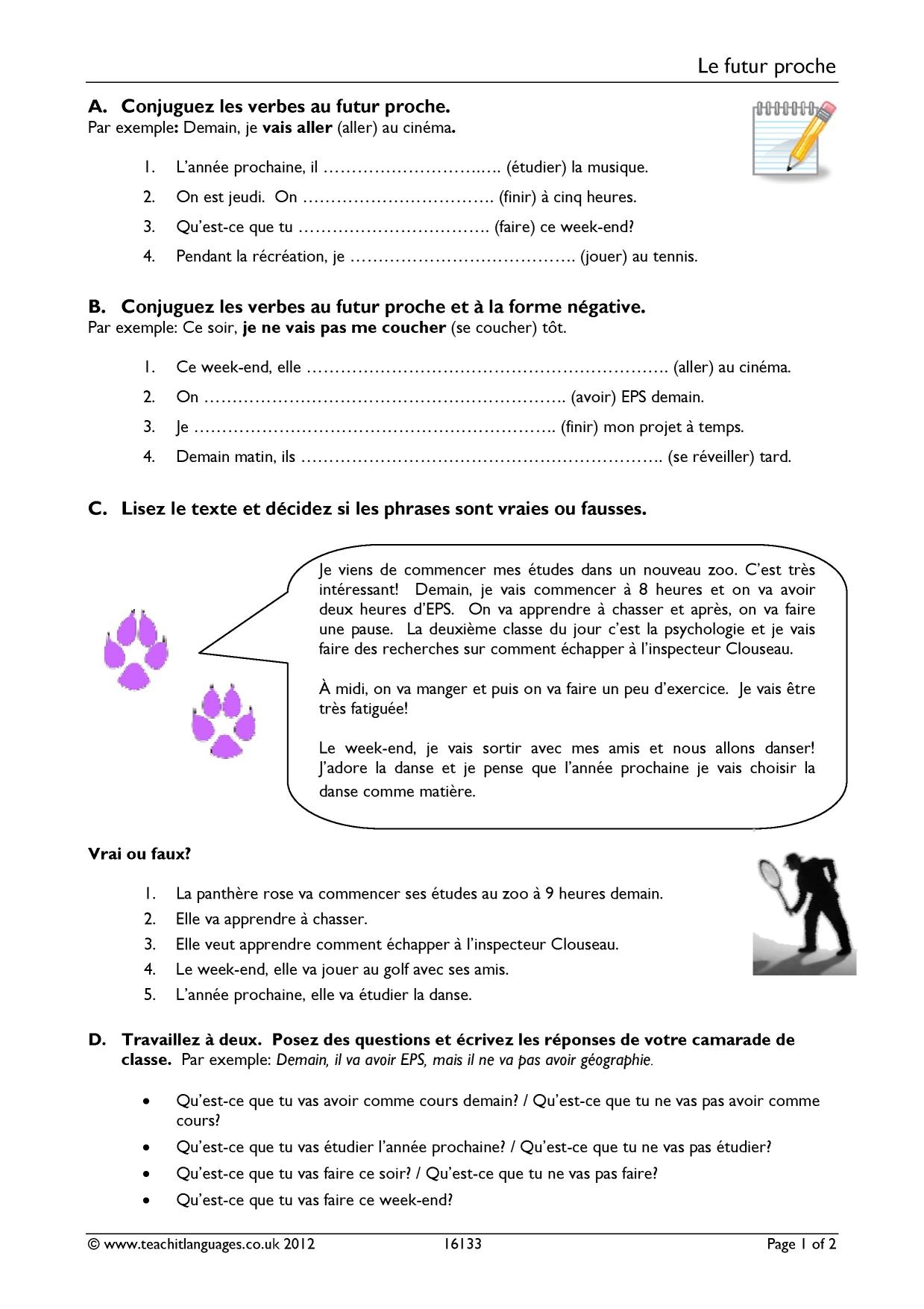 Grammar Worksheet Future Tense KS3 French Teaching Resource Teachit Grammar Worksheet Future Tense KS3 French Teaching Resource Teachit