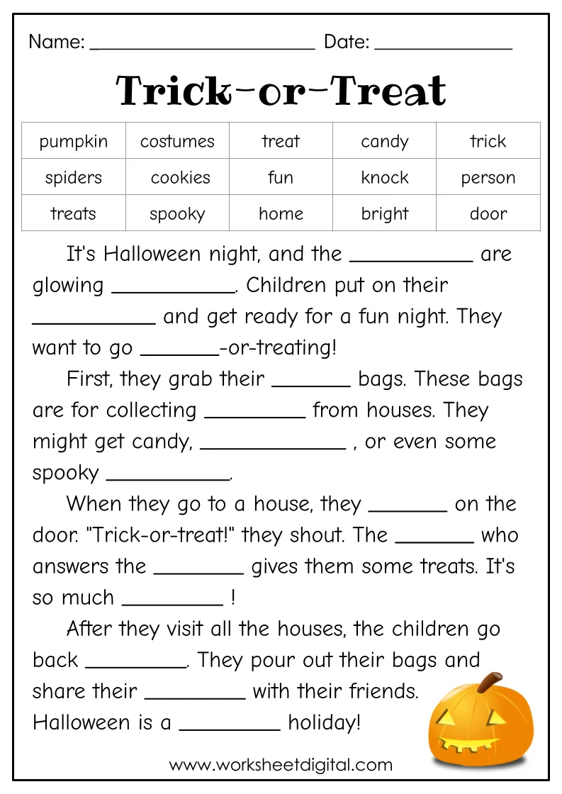 Halloween Reading Comprehension Worksheet Kindergarten