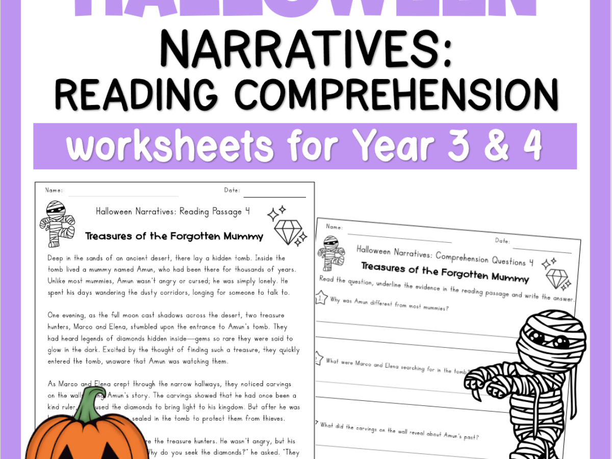 Halloween Reading Comprehension Worksheets Third Grade