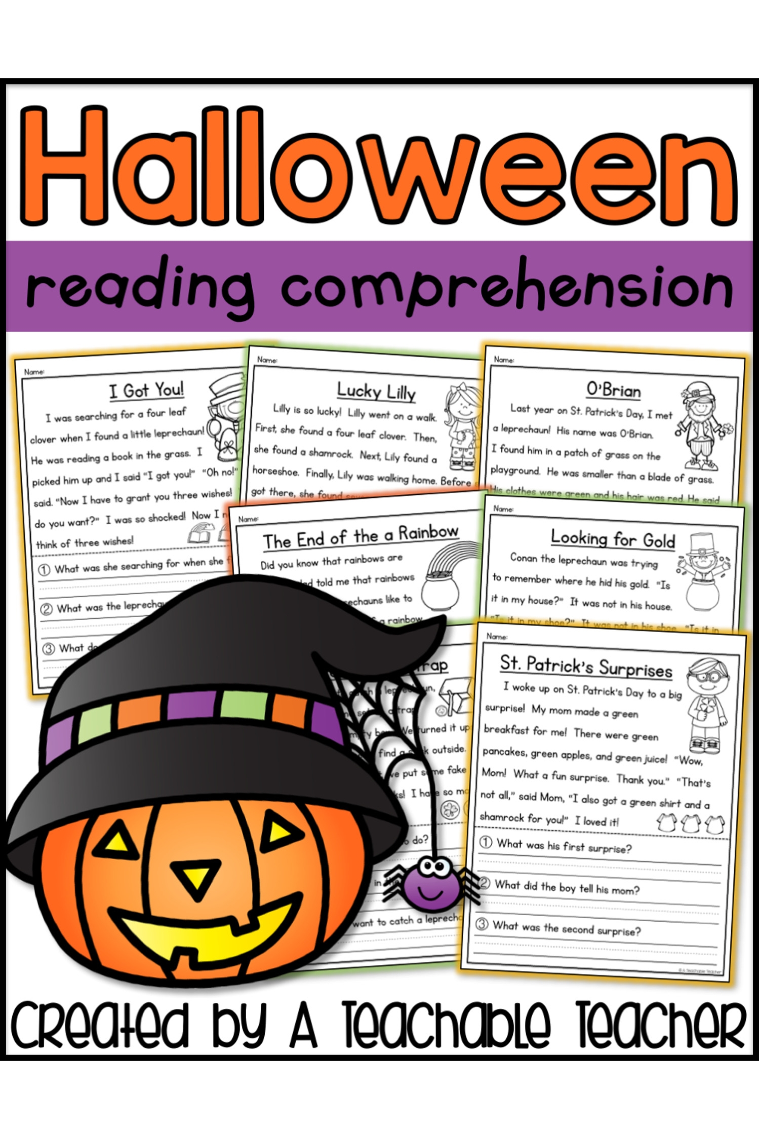 2Nd Grade Halloween Reading Comprehension Worksheets