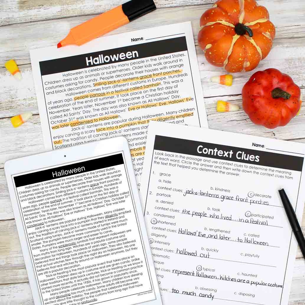 Halloween Reading Comprehension Worksheets Middle School Halloween Reading Comprehension Worksheets Middle School