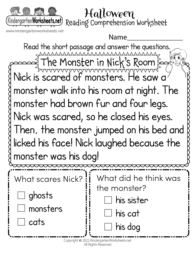 Free Printable Fall Reading Comprehension Worksheets