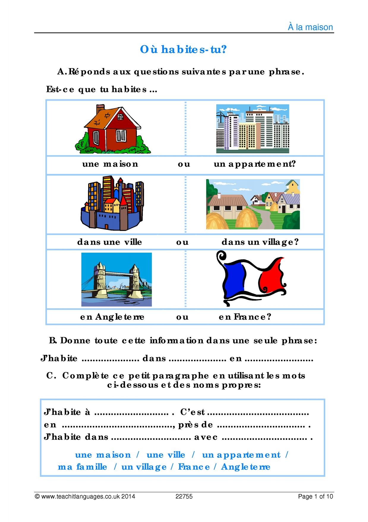 House Booklet House KS3 French Teaching Resource Teachit House Booklet House KS3 French Teaching Resource Teachit